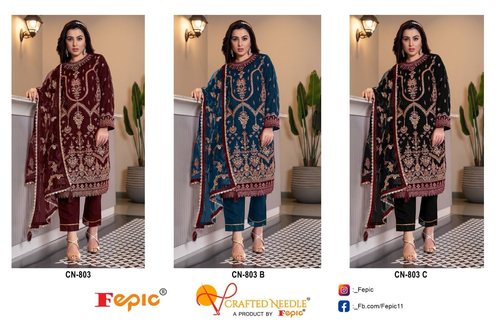 FEPIC-CRAFTED-NEEDLE-CN-803-ORGANZA-PAKISTANI-SALWAR-SUIT-IN-SURAT-1