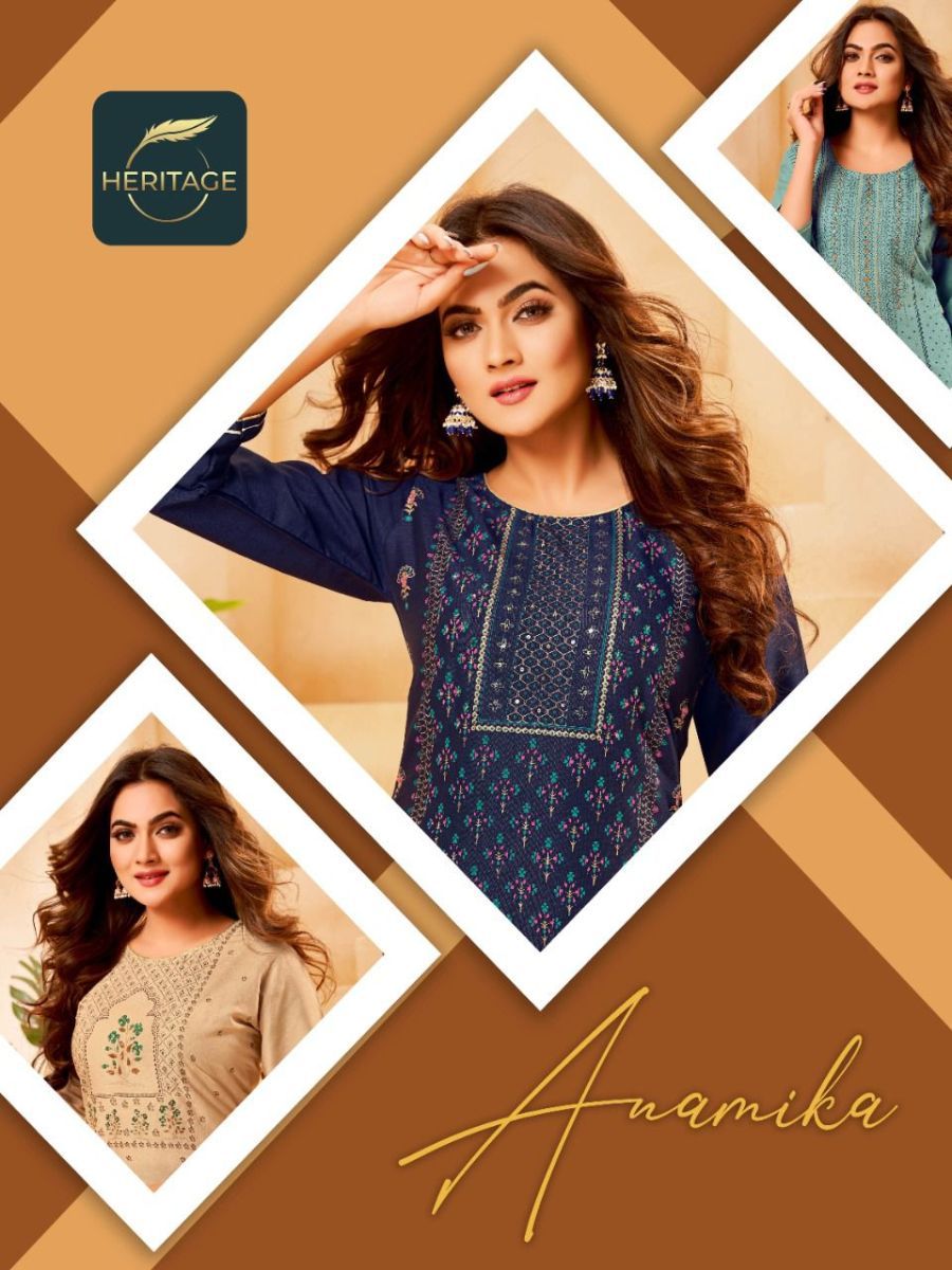 HERITAGE-ANAMIKA-DESIGNER-PRINTED-RAYON-KURTIS-CATALOGUE-1